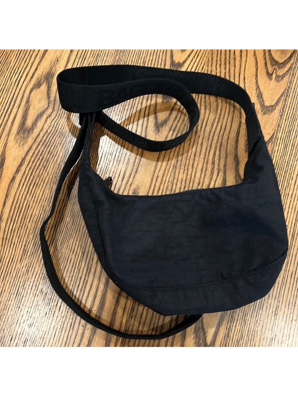 Black Baggu mini Crescent Crossbody Bag